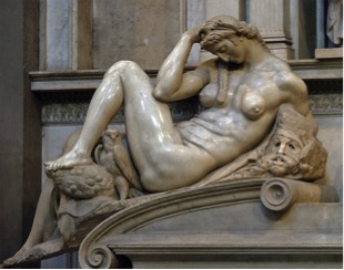 Fig. 5) Michelangelo, Night, 1526-31.