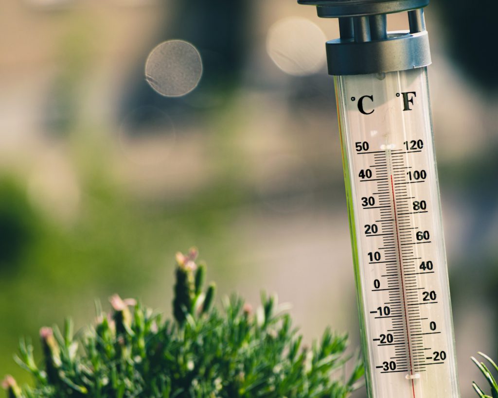 decorative image: thermometer outside