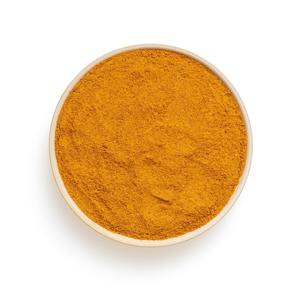 orange powder in bowl