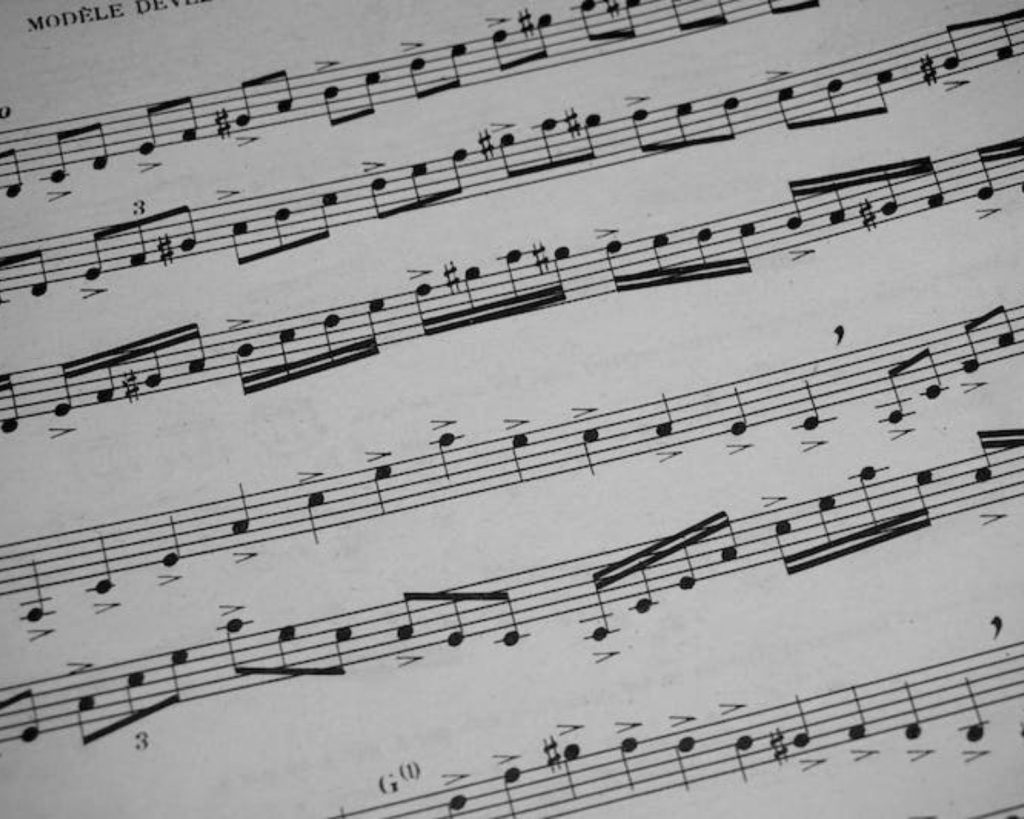 music notes on a page