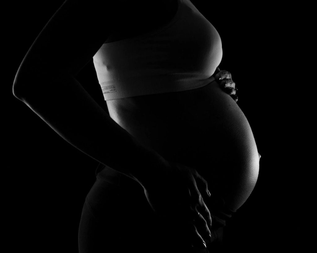 pregnant woman in silhouette